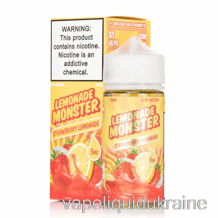 Vape Ukraine Strawberry Lemonade - Lemonade Monster - 100mL 0mg